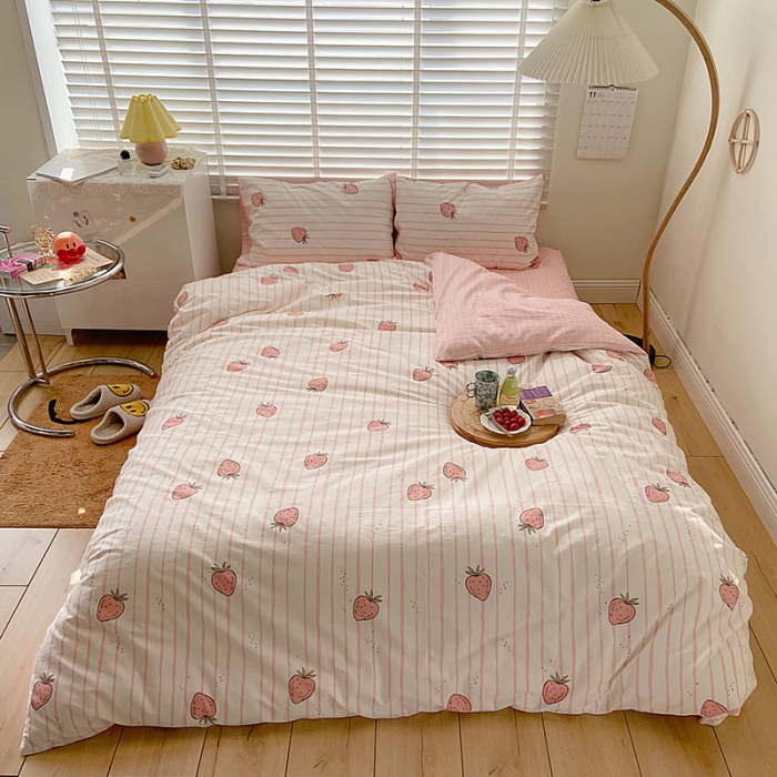 91家纺网 家纺一手货源 找家纺 雅居纺家纺 2022新款13070全棉四件套 暖夏