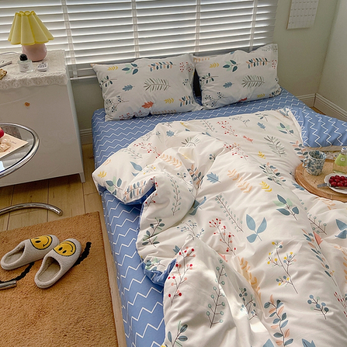 91家纺网 家纺一手货源 找家纺 雅居纺家纺 2022新款13070全棉四件套 晴朗