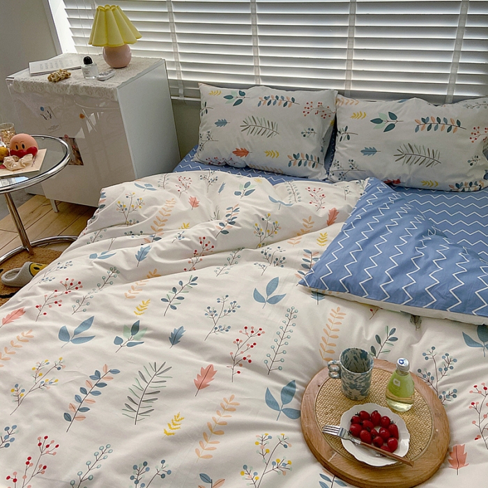 91家纺网 家纺一手货源 找家纺 雅居纺家纺 2022新款13070全棉四件套 晴朗