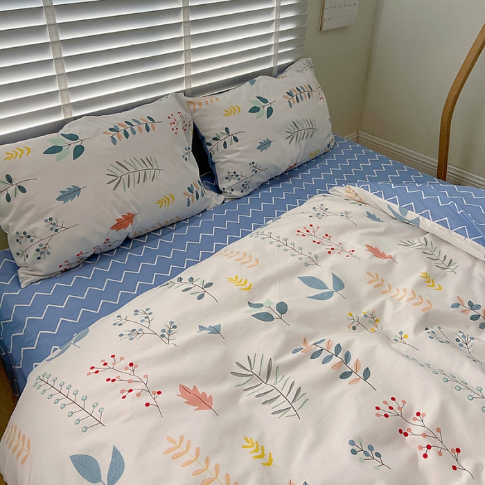 91家纺网 家纺一手货源 找家纺 雅居纺家纺 2022新款13070全棉四件套 晴朗