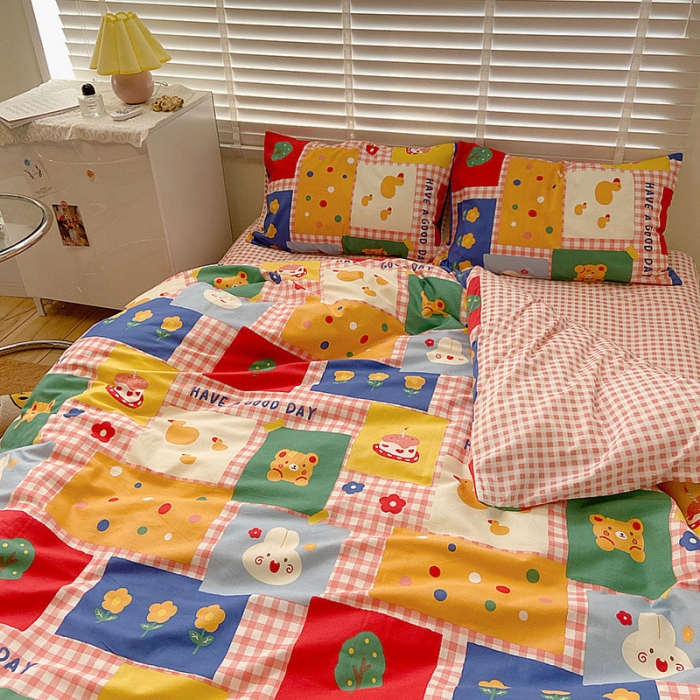 91家纺网 家纺一手货源 找家纺 雅居纺家纺 2022新款13070全棉四件套 散落时光