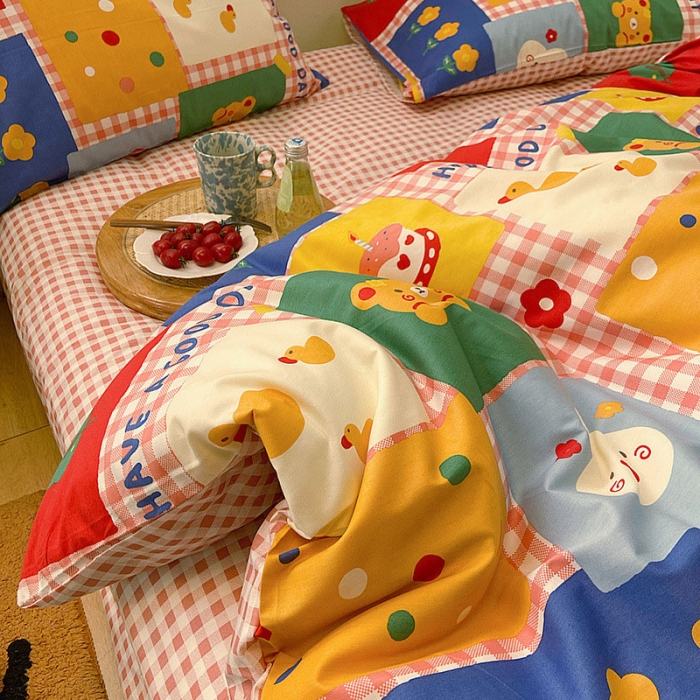 91家纺网 家纺一手货源 找家纺 雅居纺家纺 2022新款13070全棉四件套 散落时光