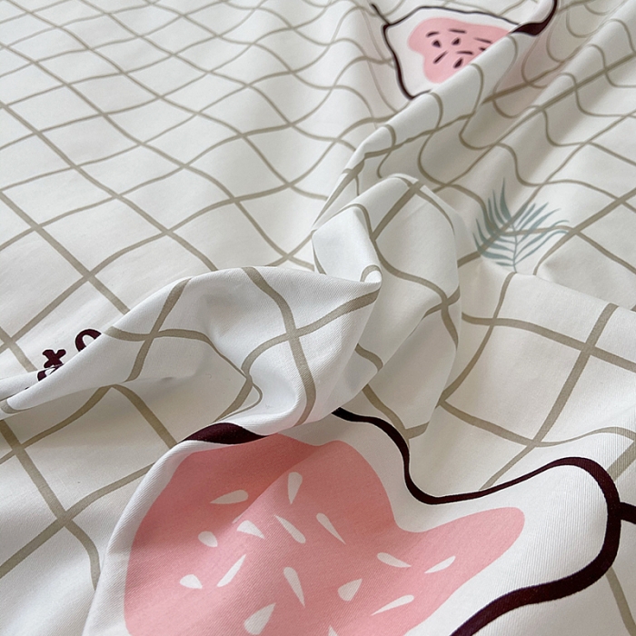 91家纺网 家纺一手货源 找家纺 雅居纺家纺 2022新款13070全棉四件套 我爱木瓜