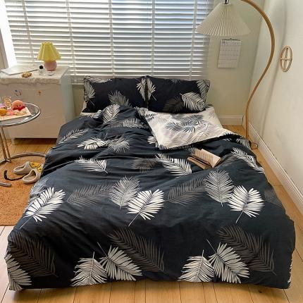 雅居纺家纺 2022新款13070全棉四件套 羽墨