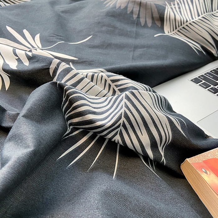 91家纺网 家纺一手货源 找家纺 雅居纺家纺 2022新款13070全棉四件套 羽墨