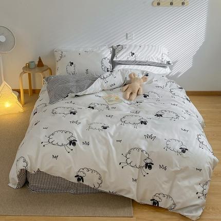 雅居纺家纺 2022新款13070全棉四件套 白羊