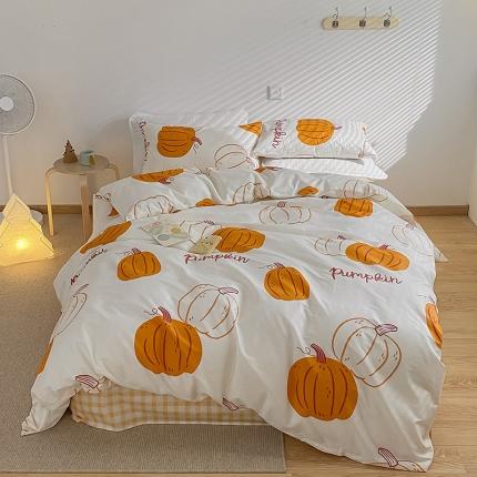 雅居纺家纺 2022新款13070全棉四件套 南瓜