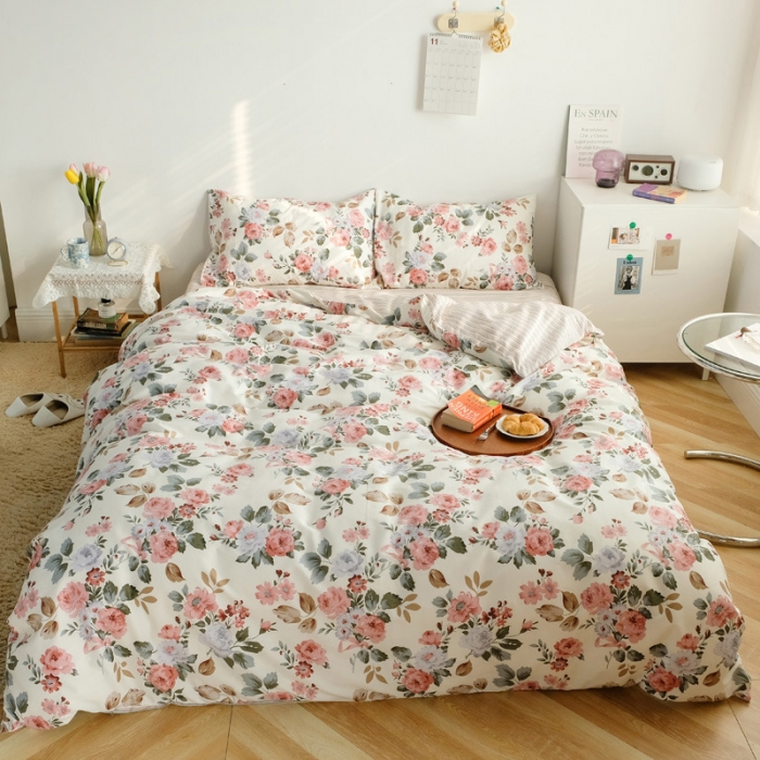 91家纺网 家纺一手货源 找家纺 雅居纺家纺 2022新款13070全棉四件套 依恋