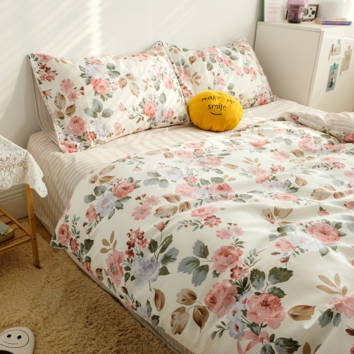 91家纺网 家纺一手货源 找家纺 雅居纺家纺 2022新款13070全棉四件套 依恋