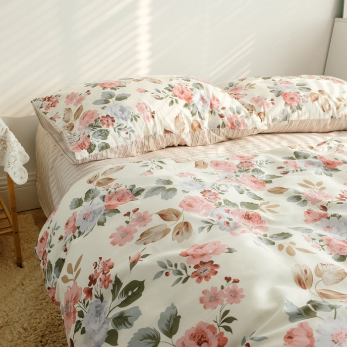 91家纺网 家纺一手货源 找家纺 雅居纺家纺 2022新款13070全棉四件套 依恋