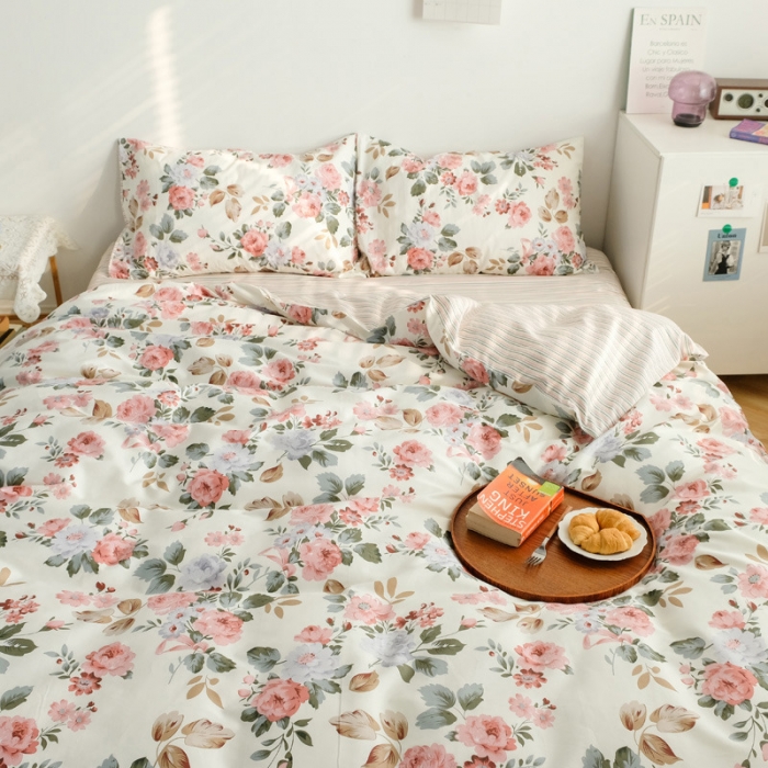 91家纺网 家纺一手货源 找家纺 雅居纺家纺 2022新款13070全棉四件套 依恋