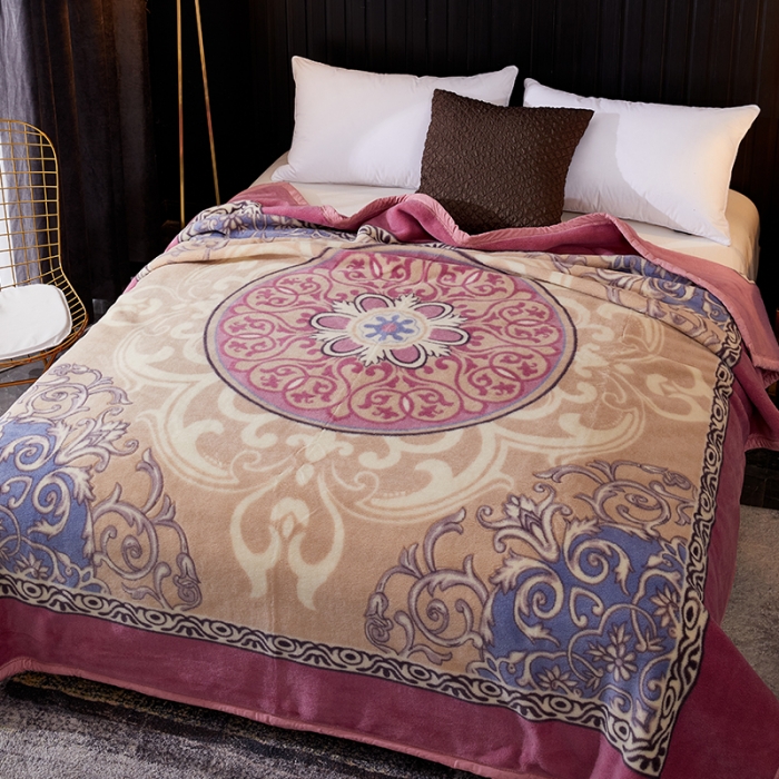 91家纺网 家纺一手货源 找家纺 凯轩毛毛毯毯子 单层全羊毛毛毯毯子.纯羊毛毛毯毯子婚庆保暖毛毯毯子大红结婚毛毛毯毯子梦幻城