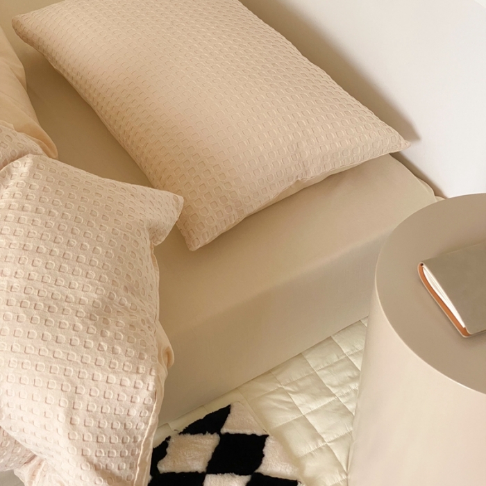 91家纺网 家纺一手货源 找家纺 （总）梦享生活 2021新款华夫格水洗棉四件套