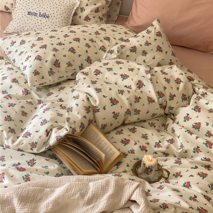 91家纺网 家纺一手货源 找家纺 棉眠 新款A版全棉13070B版13374复古花园四件套 安妮假日