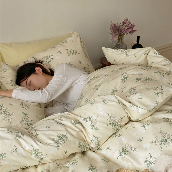 91家纺网 家纺一手货源 找家纺 棉眠 新款A版全棉13070B版13374复古花园四件套 芬得拉