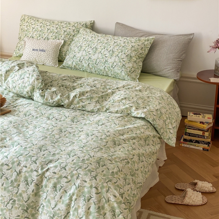 91家纺网 家纺一手货源 找家纺 棉眠 新款A版全棉13070B版13374复古花园四件套 芮心