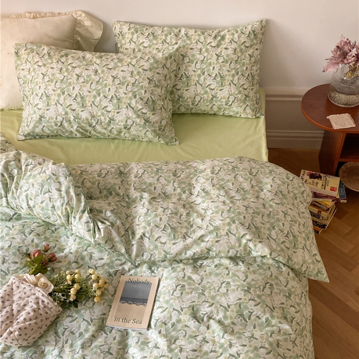 91家纺网 家纺一手货源 找家纺 棉眠 新款A版全棉13070B版13374复古花园四件套 芮心