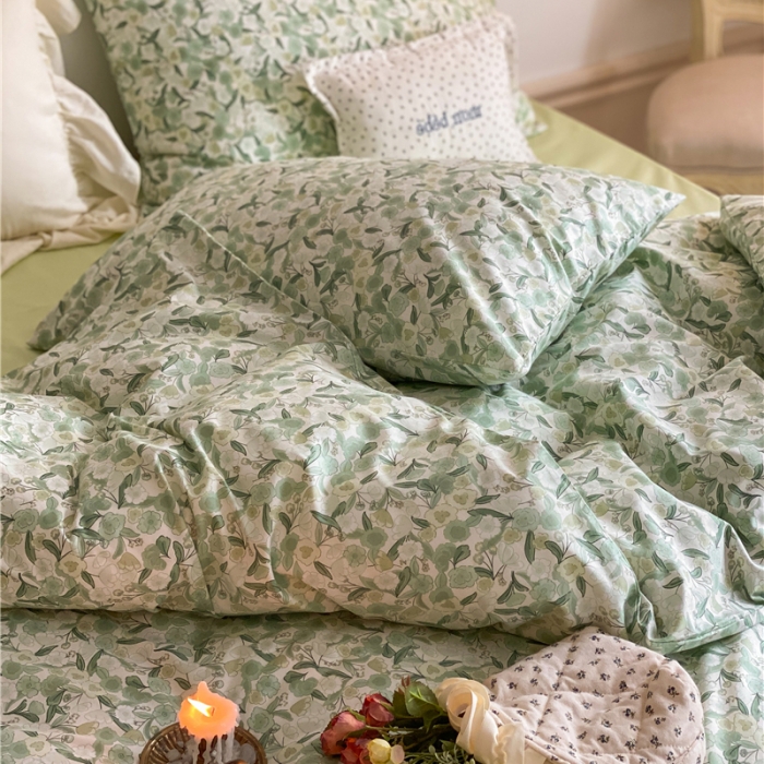 91家纺网 家纺一手货源 找家纺 棉眠 新款A版全棉13070B版13374复古花园四件套 芮心