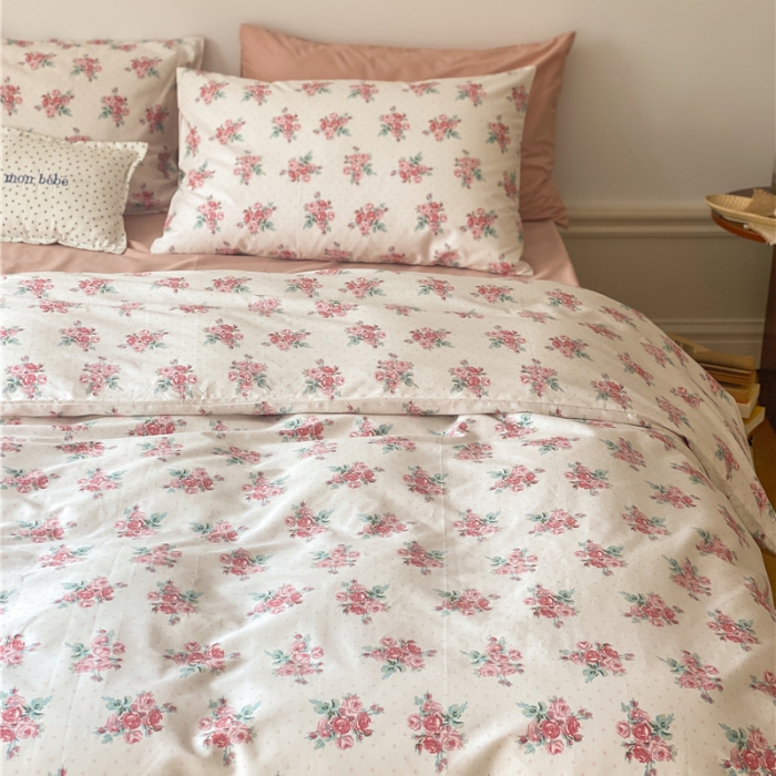 91家纺网 家纺一手货源 找家纺 棉眠 新款A版全棉13070B版13374复古花园四件套 唐顿庄园