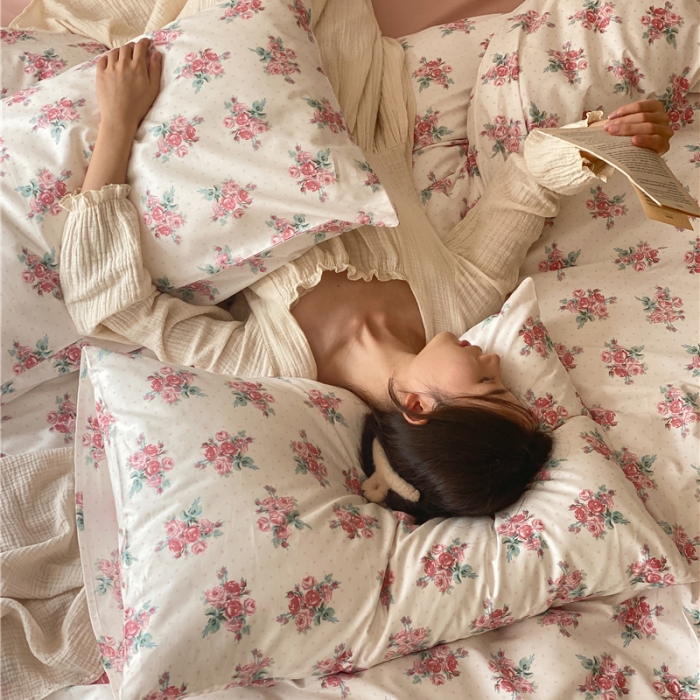 91家纺网 家纺一手货源 找家纺 棉眠 新款A版全棉13070B版13374复古花园四件套 唐顿庄园