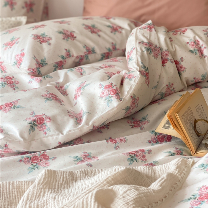 91家纺网 家纺一手货源 找家纺 棉眠 新款A版全棉13070B版13374复古花园四件套 唐顿庄园