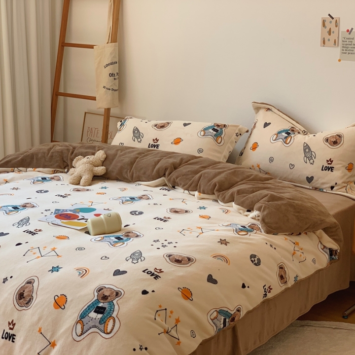 91家纺网 家纺一手货源 找家纺 （总）时年家纺 2021新款牛奶绒印花系列四件套