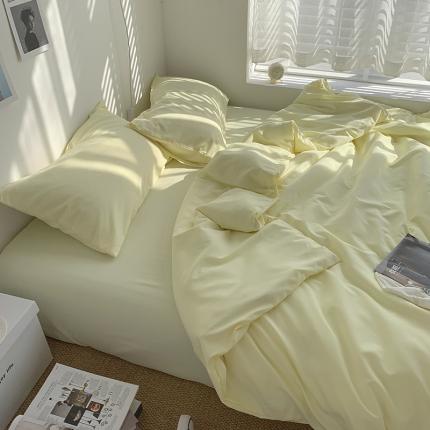 91家纺网 家纺一手货源 找家纺 （总）曼谷新款ins美棉磨毛纯色混搭拼色四件套