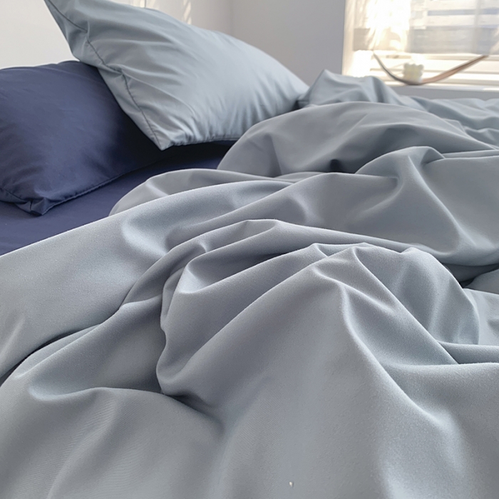 91家纺网 家纺一手货源 找家纺 （总）曼谷新款ins美棉磨毛纯色混搭拼色四件套