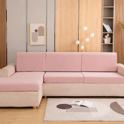 纤品绘 2021新款沙发垫套马卡龙双面双色全包款 马卡龙-粉+太空银
