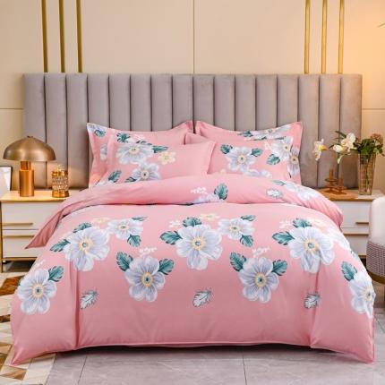 91家纺网 家纺一手货源 找家纺 佑佳家纺 2024新款磨毛印花植物羊绒单被套 迷情华秀-粉