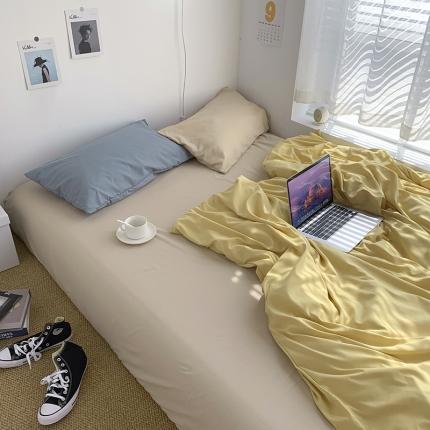 曼谷新款ins美棉磨毛纯色混搭拼色四件套 布丁奶茶+海盐