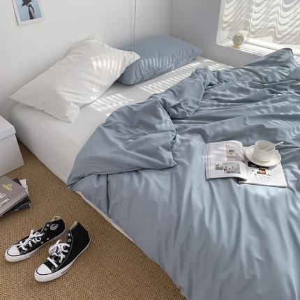 曼谷新款ins美棉磨毛纯色混搭拼色四件套 海盐椰奶