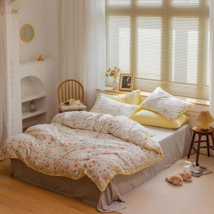 91家纺网 家纺一手货源 找家纺 （总）沐辰 2021新款婴儿级A类全棉双层纱四件套