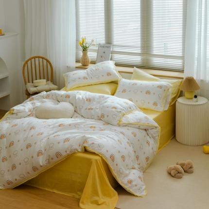 91家纺网 家纺一手货源 找家纺 （总）沐辰 2021新款婴儿级A类全棉双层纱四件套