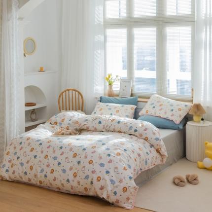 91家纺网 家纺一手货源 找家纺 （总）沐辰 2021新款婴儿级A类全棉双层纱四件套