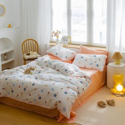 91家纺网 家纺一手货源 找家纺 （总）沐辰 2021新款婴儿级A类全棉双层纱四件套