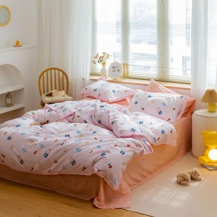 91家纺网 家纺一手货源 找家纺 （总）沐辰 2021新款婴儿级A类全棉双层纱四件套