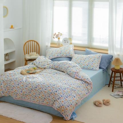 91家纺网 家纺一手货源 找家纺 （总）沐辰 2021新款婴儿级A类全棉双层纱四件套