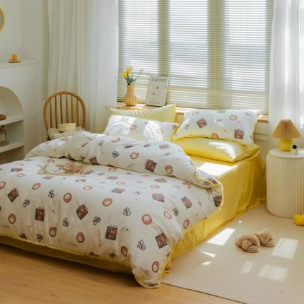 91家纺网 家纺一手货源 找家纺 （总）沐辰 2021新款婴儿级A类全棉双层纱四件套