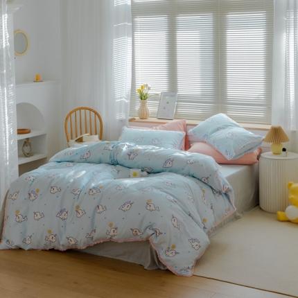 91家纺网 家纺一手货源 找家纺 （总）沐辰 2021新款婴儿级A类全棉双层纱四件套