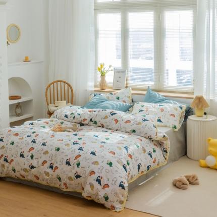 91家纺网 家纺一手货源 找家纺 （总）沐辰 2021新款婴儿级A类全棉双层纱四件套