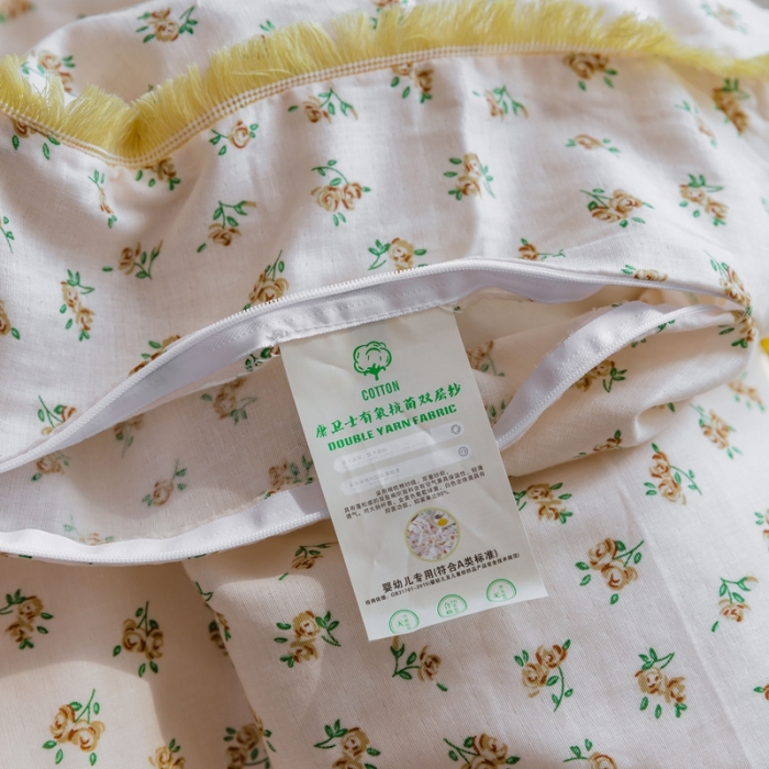 91家纺网 家纺一手货源 找家纺 沐辰 2021新款婴儿级A类全棉双层纱四件套 花海