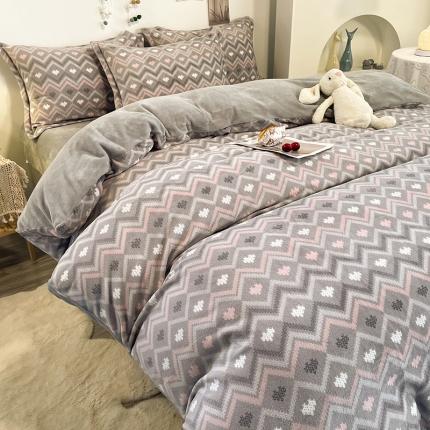 91家纺网 家纺一手货源 找家纺 （总）慕尚2022新款田园花卉类牛奶绒四件套