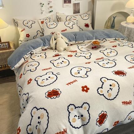 91家纺网 家纺一手货源 找家纺 （总）慕尚2022新款田园花卉类牛奶绒四件套