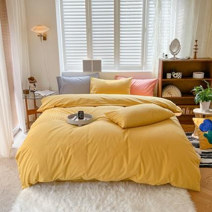 91家纺网 家纺一手货源 找家纺 （总）希文2022秋冬单品床单被套枕头全棉磨毛纯色四件套