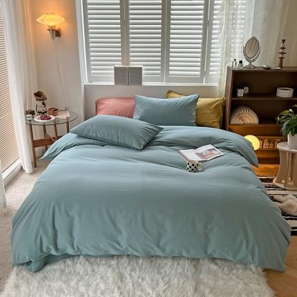 91家纺网 家纺一手货源 找家纺 （总）希文2022秋冬单品床单被套枕头全棉磨毛纯色四件套