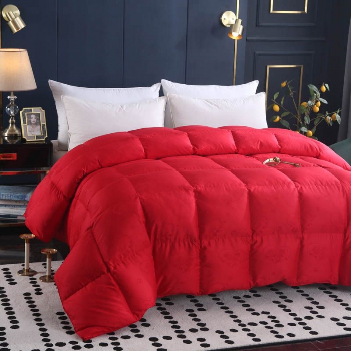 91家纺网 家纺一手货源 找家纺 （总）锦瑞羽绒 2024新款喜结连理羽绒被80支全棉贡缎提花