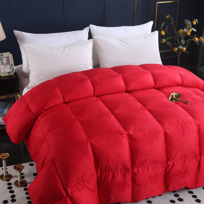 91家纺网 家纺一手货源 找家纺 （总）锦瑞羽绒 2024新款喜结连理羽绒被80支全棉贡缎提花