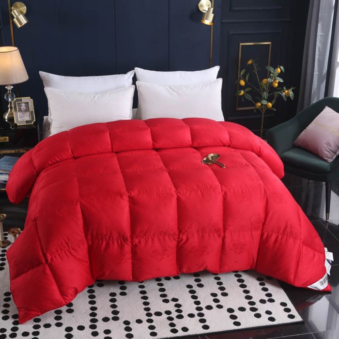 91家纺网 家纺一手货源 找家纺 （总）锦瑞羽绒 2024新款国标95白鹅绒被-喜结连理