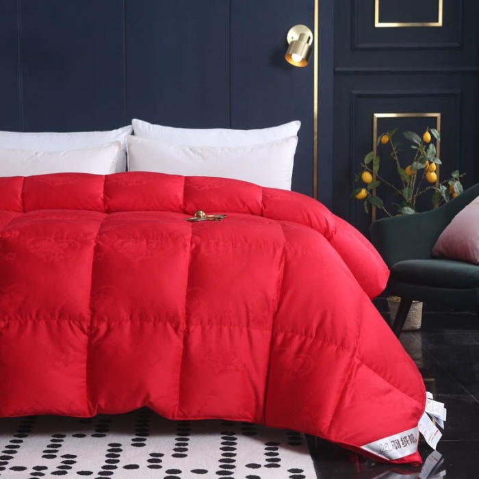 91家纺网 家纺一手货源 找家纺 （总）锦瑞羽绒 2024新款国标95白鹅绒被-喜结连理